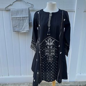 Pakistani MTJ pret embroidered Kurta with dupatta